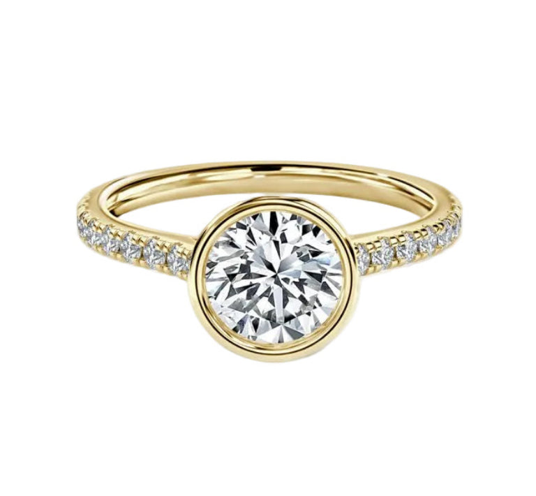 Round Bezel Engagement Ring