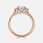 Round Cut Trilogy Engagement Ring