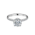Round Hidden Halo Engagement Ring