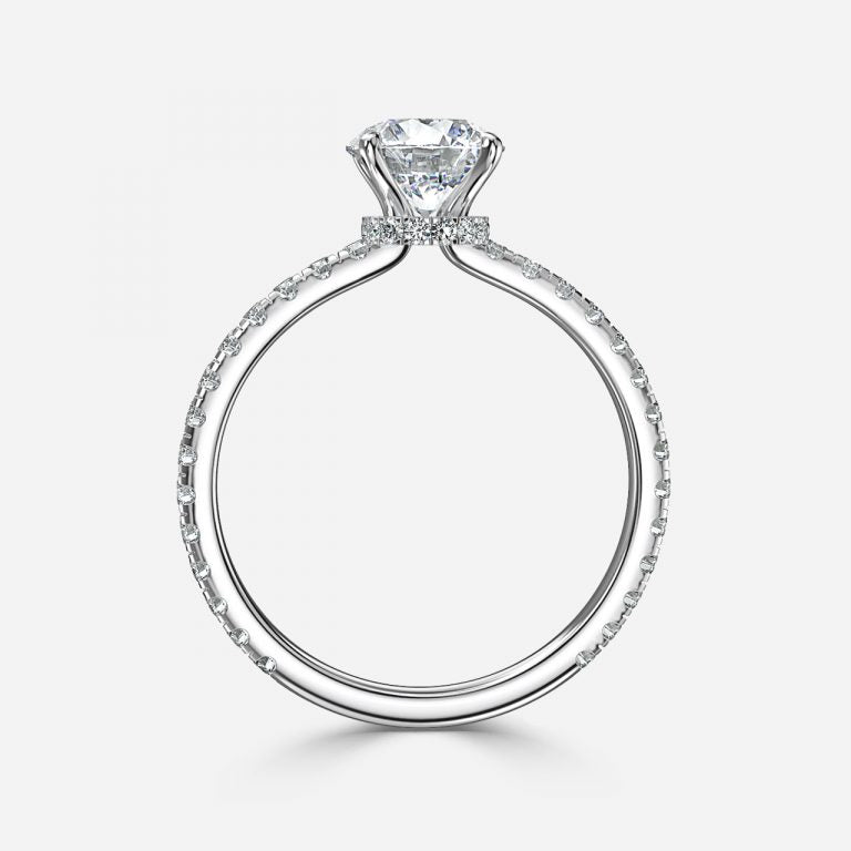 Round Hidden Halo Engagement Ring