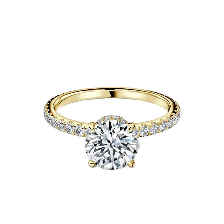 Round Hidden Halo Engagement Ring