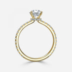 Round Hidden Halo Engagement Ring