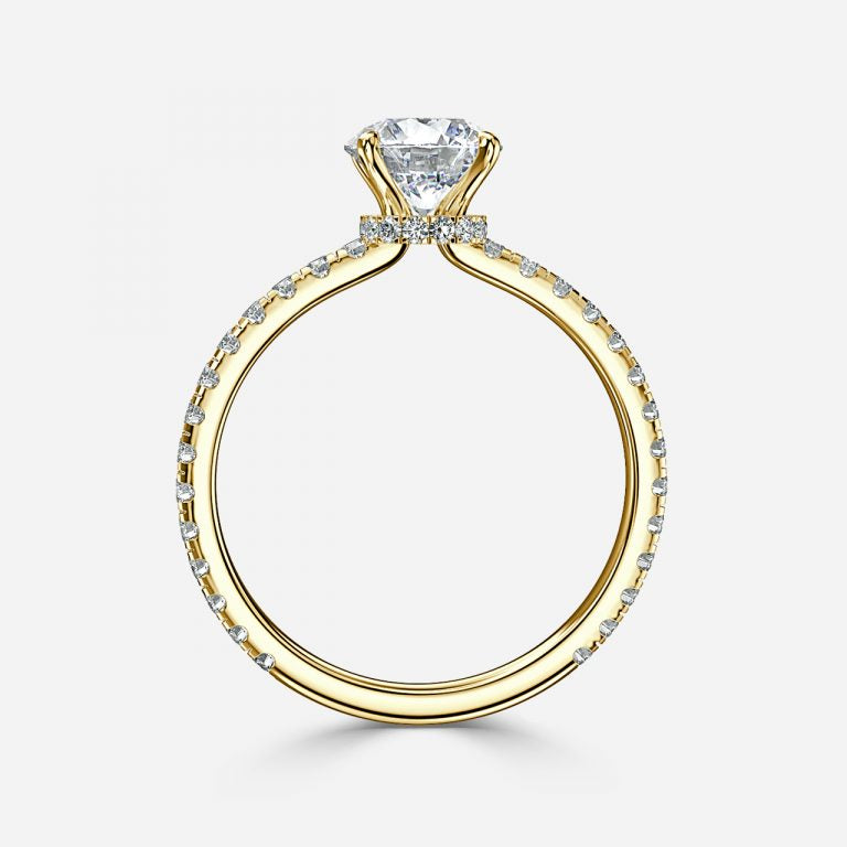 Round Hidden Halo Engagement Ring