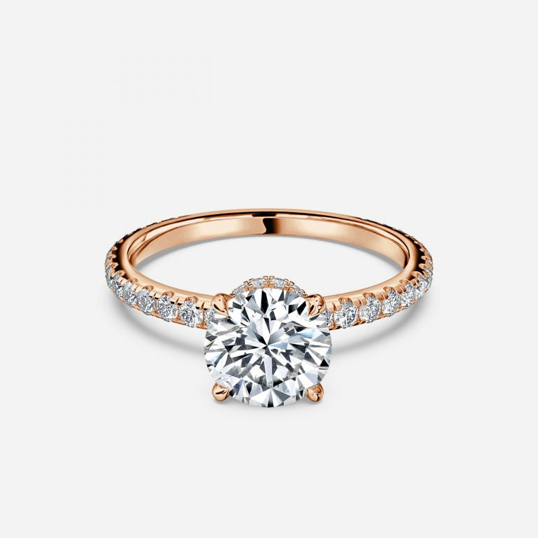 Round Hidden Halo Engagement Ring