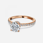 Round Hidden Halo Engagement Ring