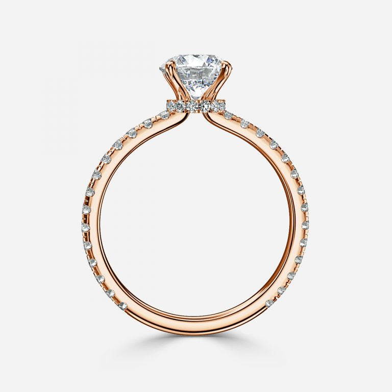Round Hidden Halo Engagement Ring