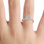 Round Hidden Halo Engagement Ring