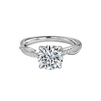 Round Cut Diamond Twist Engagement Ring