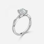 Round Cut Diamond Twist Engagement Ring