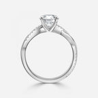 Round Cut Diamond Twist Engagement Ring