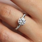 Round Cut Diamond Twist Engagement Ring