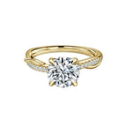 Round Cut Diamond Twist Engagement Ring