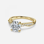 Round Cut Diamond Twist Engagement Ring