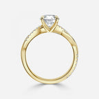 Round Cut Diamond Twist Engagement Ring