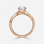 Round Cut Diamond Twist Engagement Ring