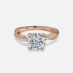 Round Cut Diamond Twist Engagement Ring