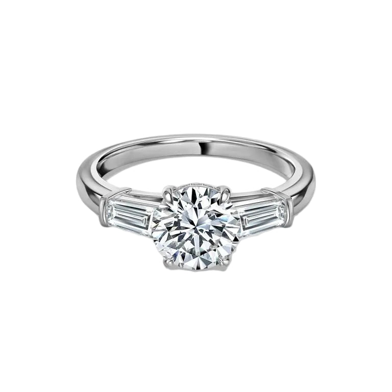 Three Stone Round Cut Engagement Ring