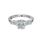 Three Stone Round Cut Engagement Ring