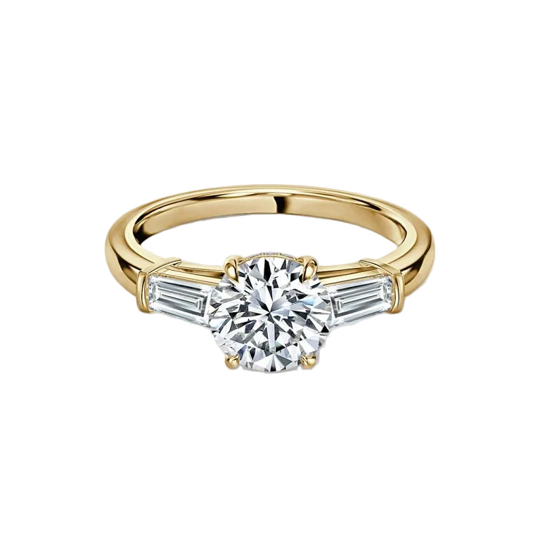 Three Stone Round Cut Engagement Ring