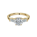 Three Stone Round Cut Engagement Ring