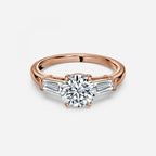 Three Stone Round Cut Engagement Ring