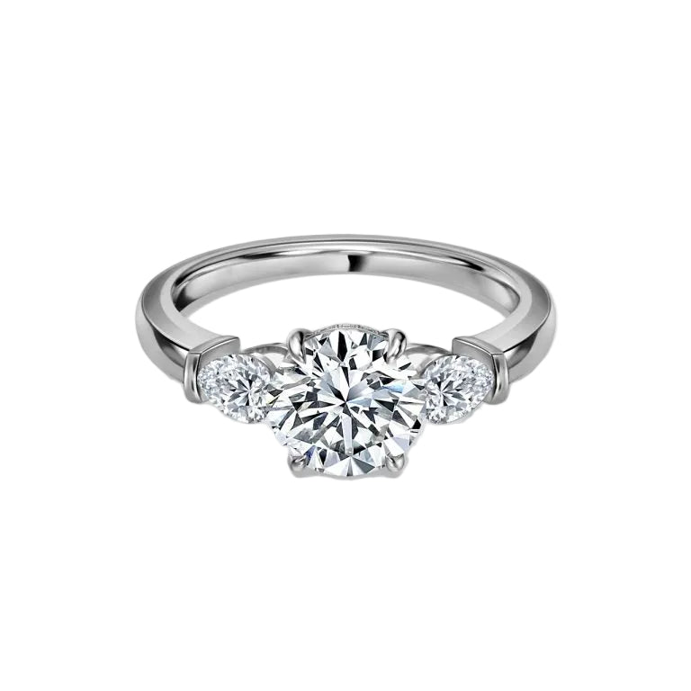 Trilogy Round Cut Engagement Ring
