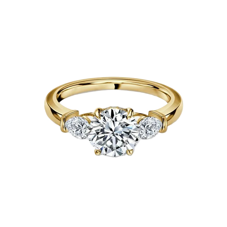 Trilogy Round Cut Engagement Ring