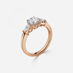 Trilogy Round Cut Engagement Ring