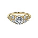 Round Cut Side Stone Engagement Ring