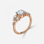 Round Cut Side Stone Engagement Ring
