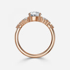 Round Cut Side Stone Engagement Ring