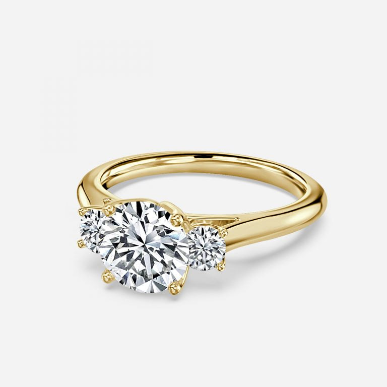 Round Cut Trilogy Engagement Ring