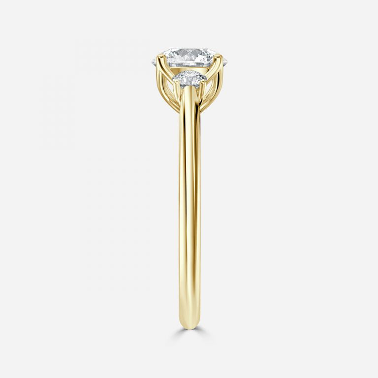 Round Cut Trilogy Engagement Ring
