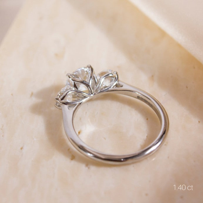 Round Cut Trilogy Engagement Ring
