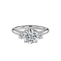 Round Cut Trilogy Engagement Ring