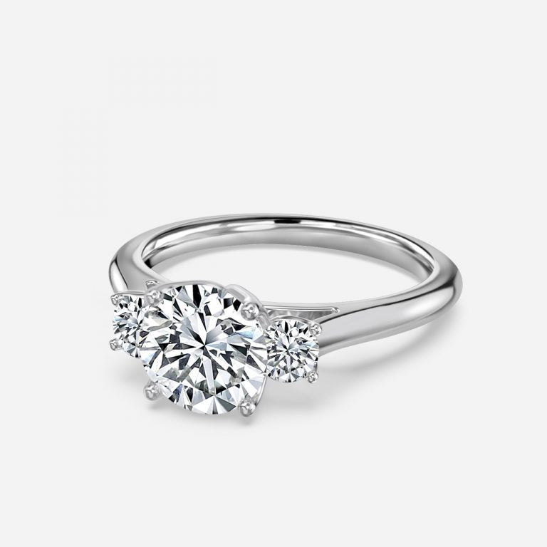 Round Cut Trilogy Engagement Ring