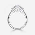 Round Cut Trilogy Engagement Ring