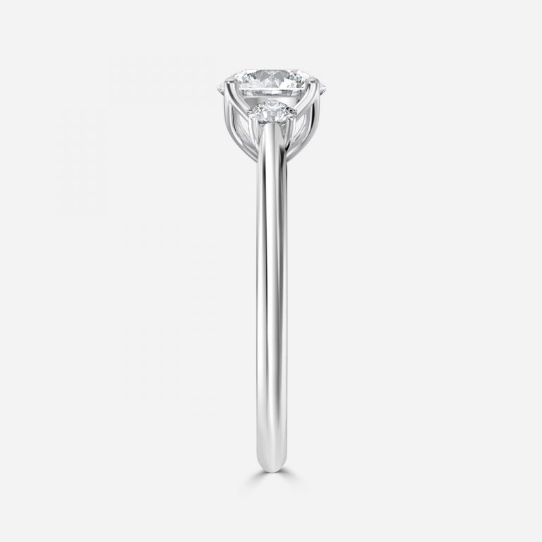 Round Cut Trilogy Engagement Ring