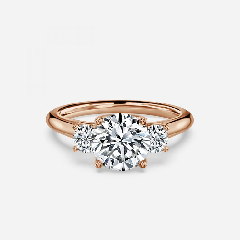 Round Cut Trilogy Engagement Ring