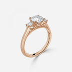 Round Cut Trilogy Engagement Ring