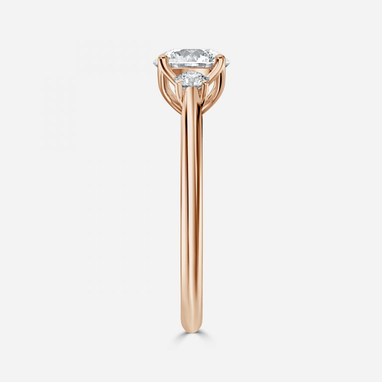 Round Cut Trilogy Engagement Ring