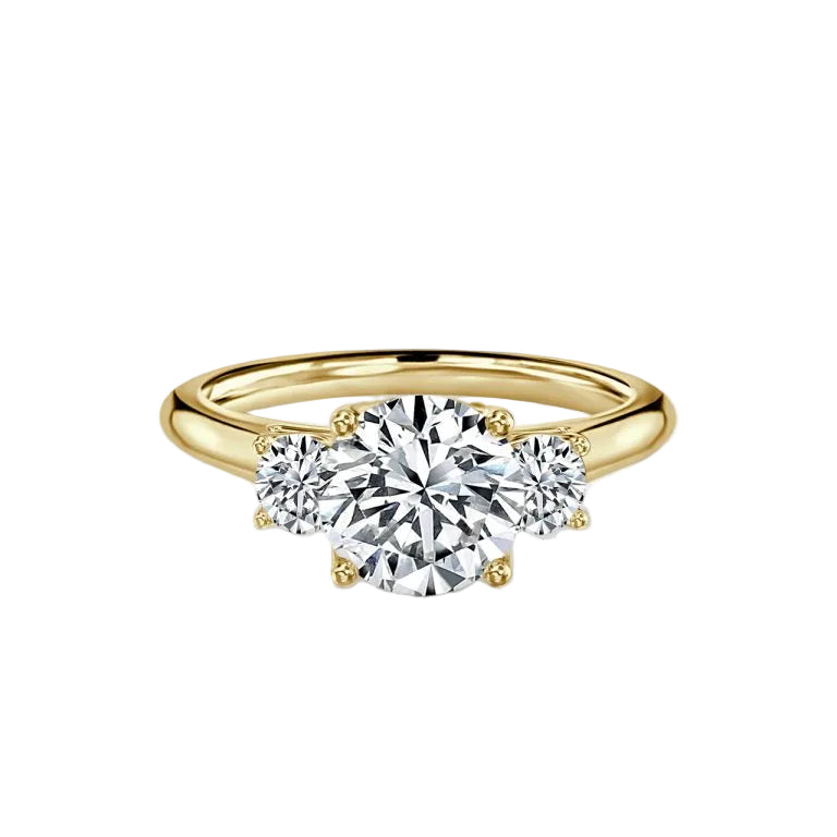 Round Cut Trilogy Engagement Ring