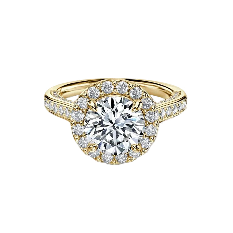 Round Cut Halo Engagement Ring