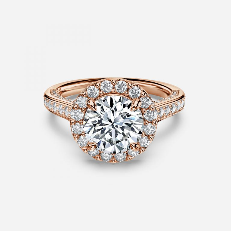 Round Cut Halo Engagement Ring