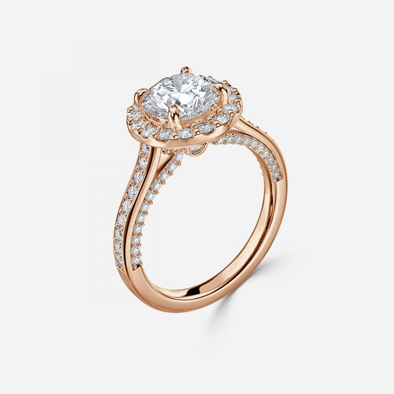 Round Cut Halo Engagement Ring