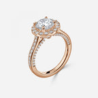 Round Cut Halo Engagement Ring
