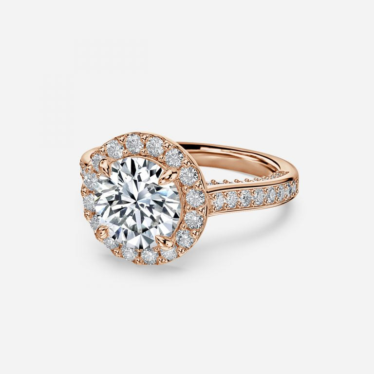 Round Cut Halo Engagement Ring