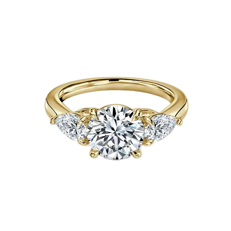 Round & Pear Diamond Engagement Ring