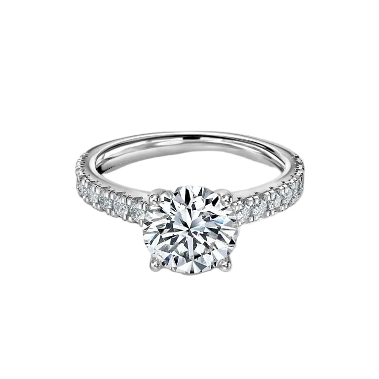 Round Diamond Micro Pave Setting Ring