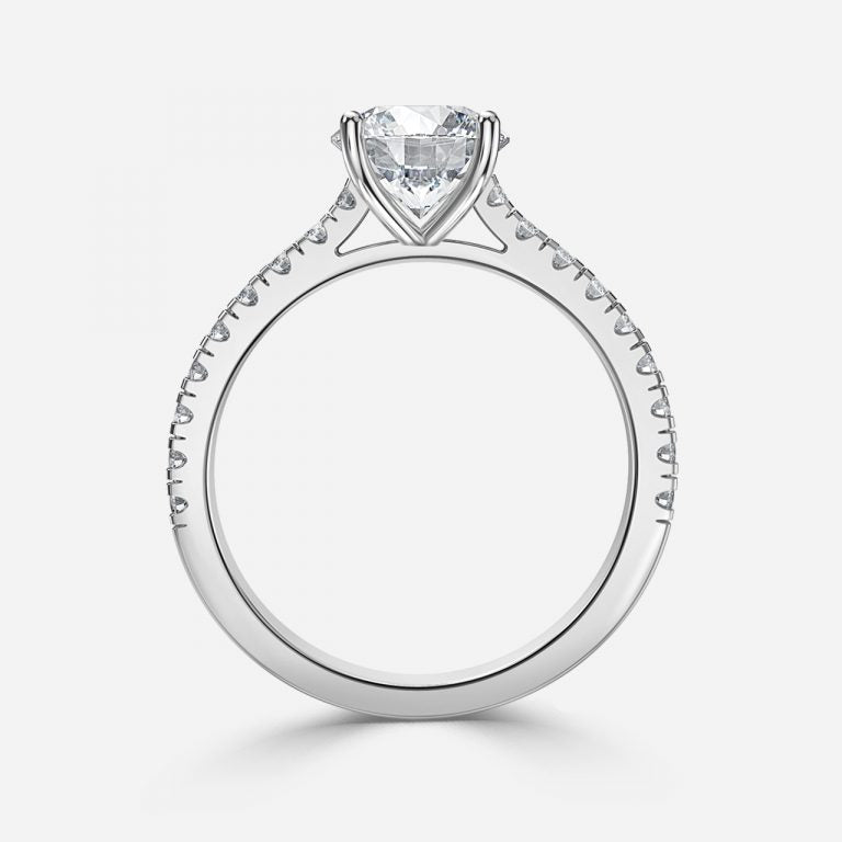 Round Diamond Micro Pave Setting Ring